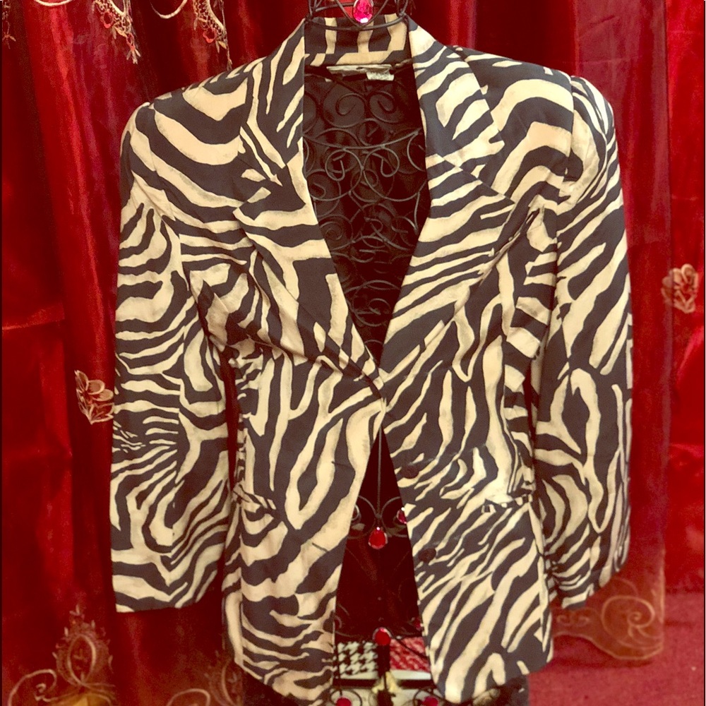 Saks Fifth Ave. Zebra Print Blazer